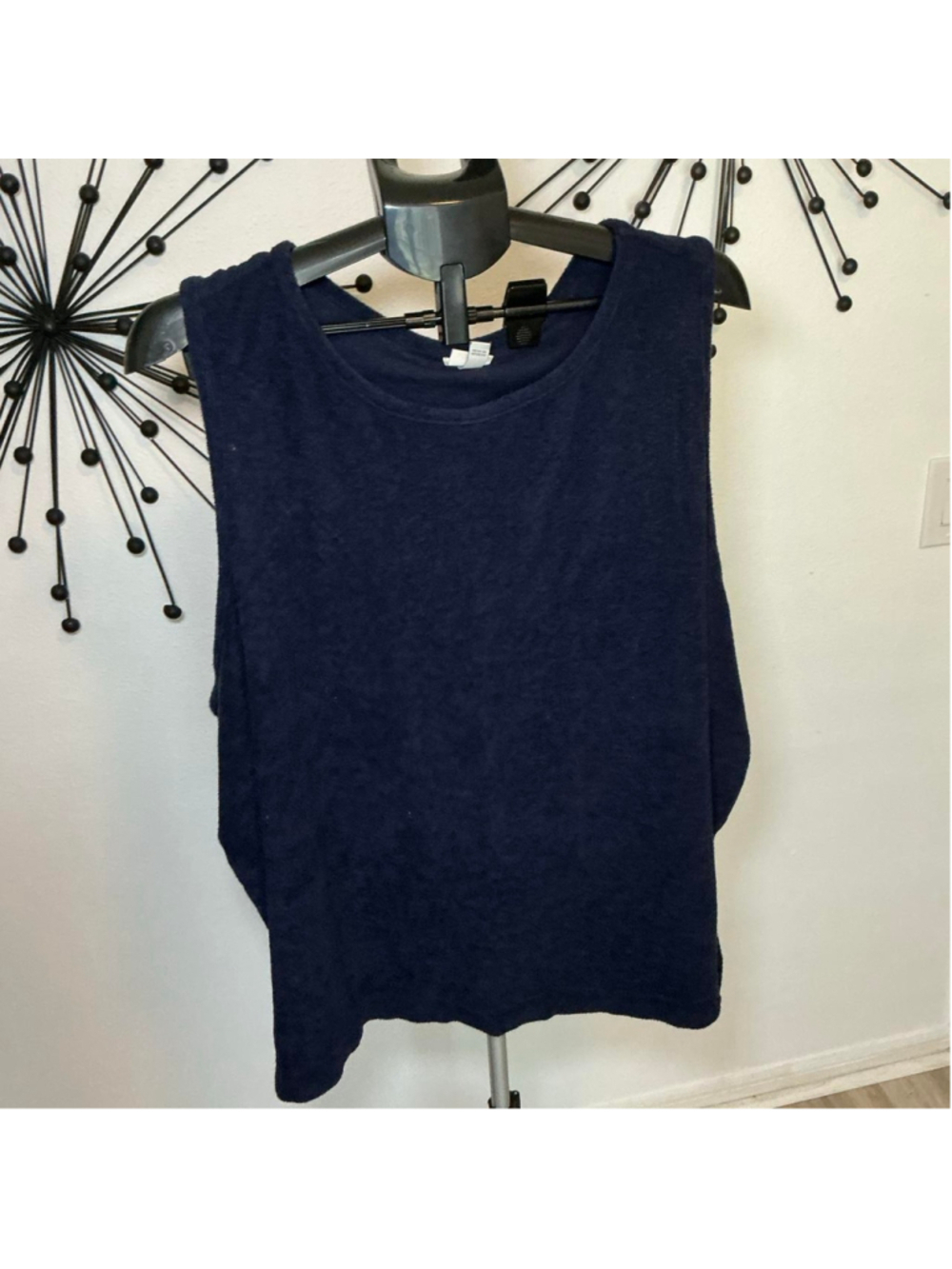 A New Day Navy Terry Sleeveless Tank Top 4X - Picture 2 of 3